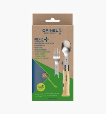 Set Picnic + Opinel N°08 avec deux inserts fourchette et cuillère